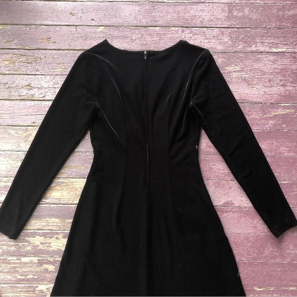 Tadashi Vintage Velvet Long Sleeved Maxi Dress Rhinestone Y2K 90s - Picture 8 of 13